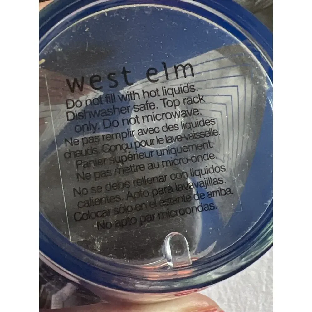 New West Elm Drink Caddy Set With 4 Cups - Blue, Yellow, Blue & Pink